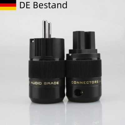 Audiocrast paar Versilberter HIFI EU SCHUKOSTECKER+KALTGERÄTESTECKER