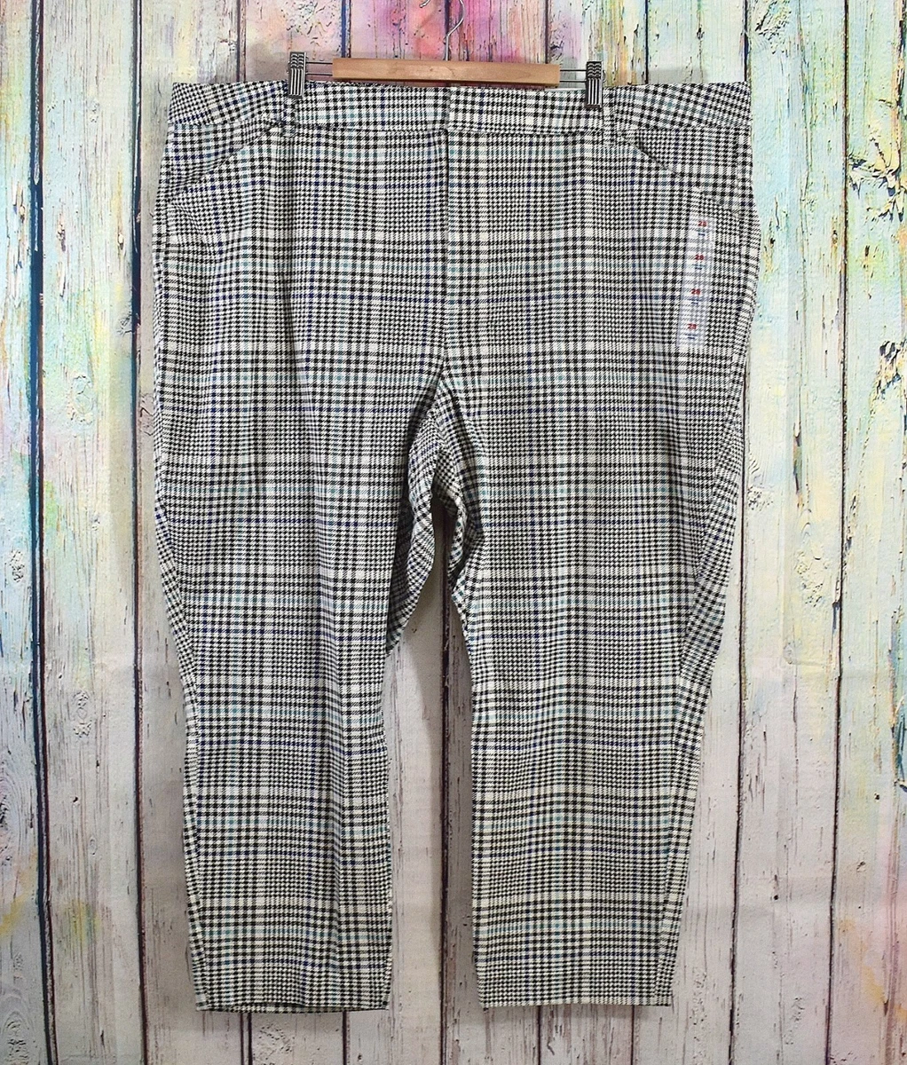 Women's Old Navy High-Waisted Printed Pixie Ankle Pants Size 28 B/W  Houndstooth