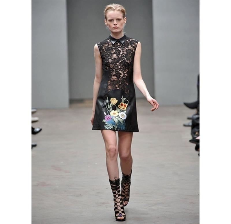 Christopher Kane Runway Lace/Leather Dress 12UK Christopher Kane Runway Lace/Leather Dress 12UK