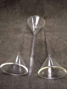 LOT 3 Long Stem Glass Filter funnels, lab