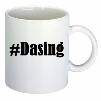 Kaffeetasse #Dasing Hashtag Raute Keramik Höhe 9,5cm in Weiß