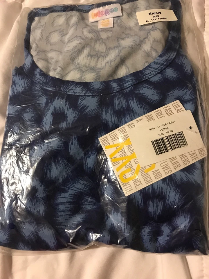 Lularoe Nicole Size XXS Blue Animal Print Leopard Dress HTF 🦄 Punk Rock 2XS 0