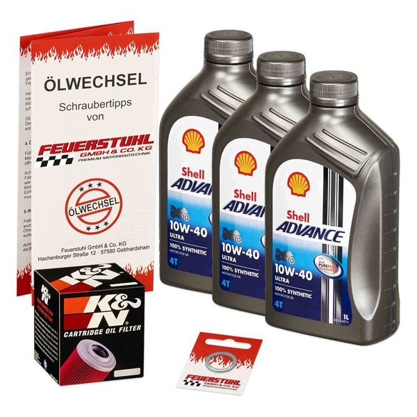 Honda Cbr 650 F (RC74) 14-16, Shell 10W40 ÖL + K&N Racing ÖLfilter, MotoröL Set-image