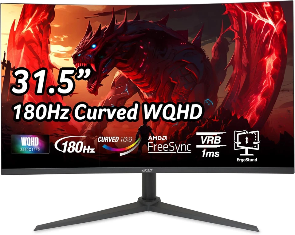 Acer Nitro XZ320QUP3bmiiphx Curved Gaming 32" WQHD 2560x1440 dpi 180Hz 1ms HDR10