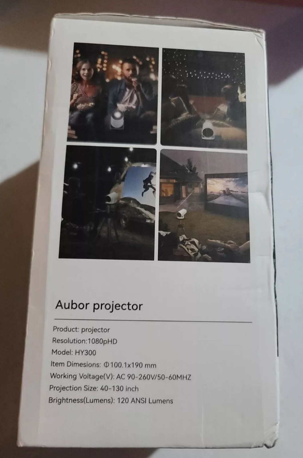 Aubor Multimedia Mini Projector 1080P (HY300)5G WiFi and Bluetooth ...