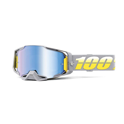 100 % ARMEGA BRILLE COMPLEX GRAU MIT BLAUEN VERSPIEGELTEN GLÄSERN MOTOCROSS PROZENT MX NEU