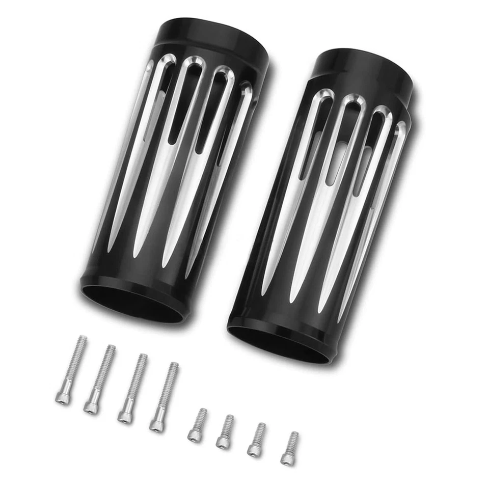 2" extend CNC Billet Fork Slider Cover For Harley Touring Street Glide 1980-up - Image 2 of 4