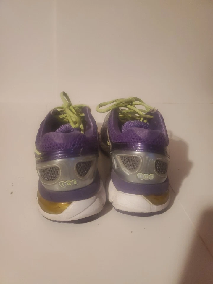 Zapatos para correr ASICS para mujer GEL-Kayano 21 verde carbón afilado púrpura EE. UU. 7. T4H7N Foto 3 de 4