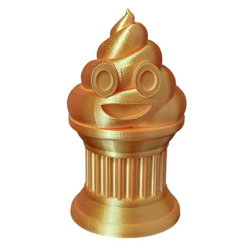 Poop Emoji Trophy Perfect Award/Gift 6" Silk Gold Poop Emoji Trophy
