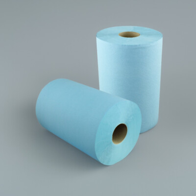 2 Putztuchrollen blau 36x36 cm Lucart Skytech 3.500 XL 500Blatt 3-lagig 100%Rec.