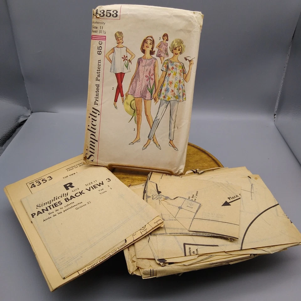 Vintage Sewing PATTERN Simplicity 4353, Women 1962 Maternity Tops Pants and Pant - Image 3 of 3