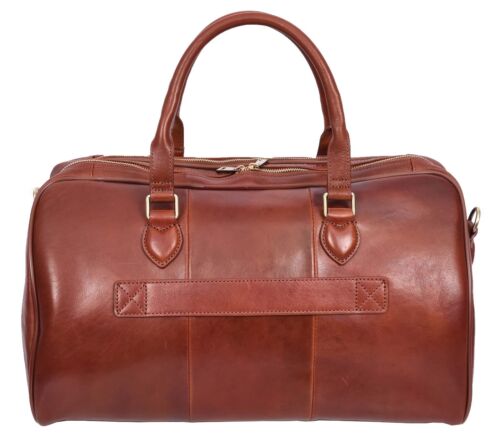 Genuine Leather Holdall Overnight Cross Body Weekend Travel Duffel Bag HLG47 - Picture 19 of 25