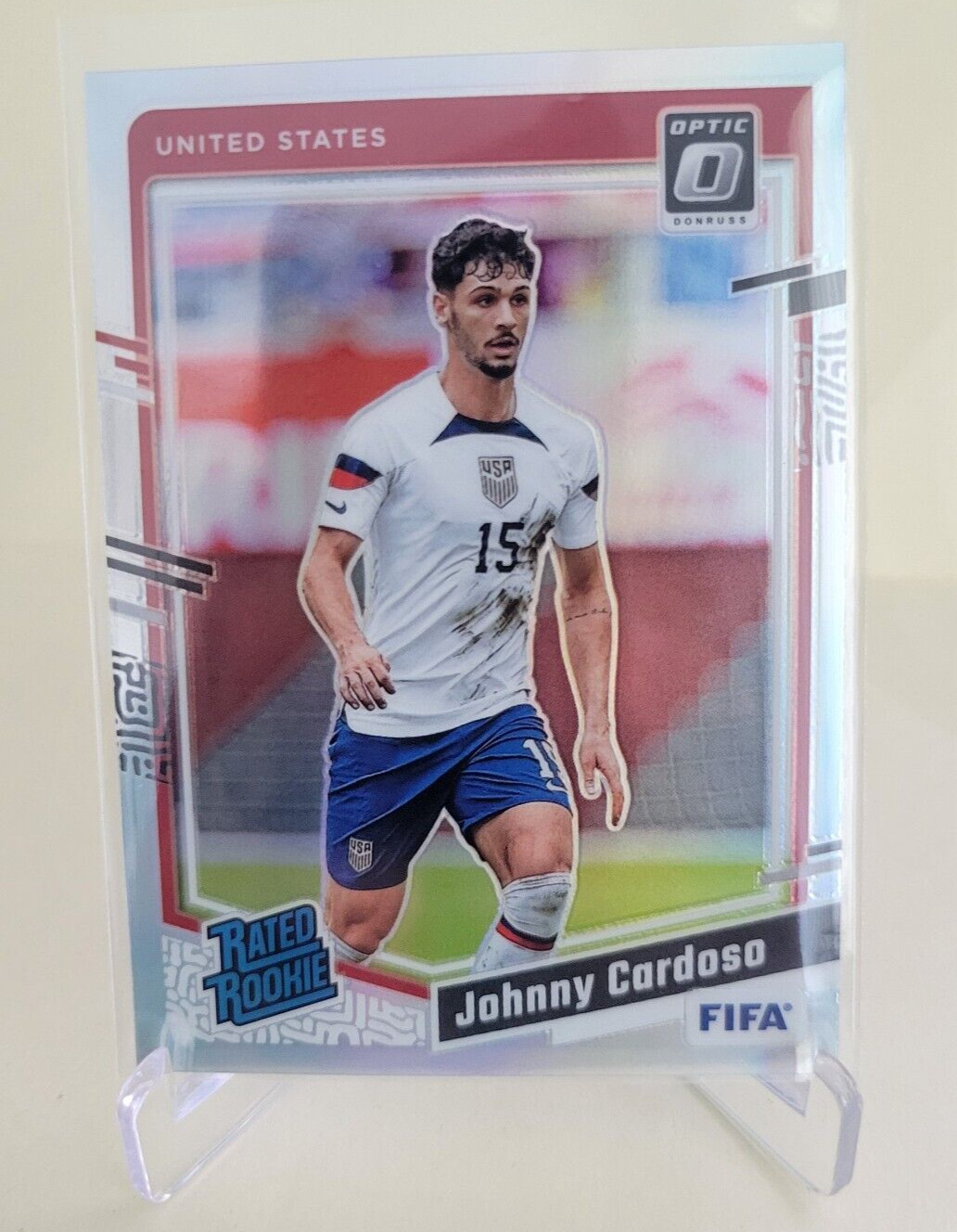 2023-24 PANINI DONRUSS OPTIC JOHNNY CARDOSO HOLO PRIZM RATED ROOKIE #180 USA