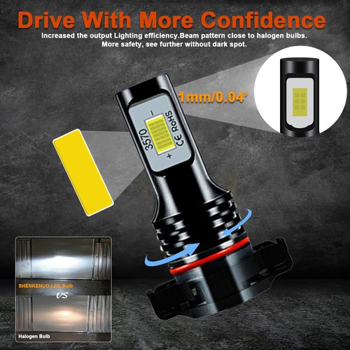 For Jeep Cherokee 2014 - 2018 - D3S HID Headlight + 5202 LED Fog Light Bulbs Kit - Picture 11 of 12