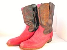 Women's Justin Pink  Black Roper Cowgirl Boots US 7 B