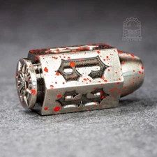 Sage's Holy Bullet Silver/Blood Metal D6 | Dnd Diceset