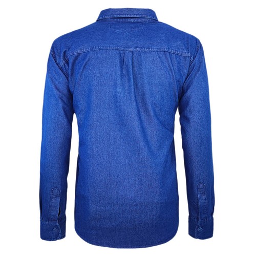 Camicia Di Jeans Uomo Regular Cotone Manica Lunga Comoda Taschino Casual VEQUE - Imagen 6 de 6