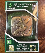 Bepuzzled Hanayama Cast Metal Brain Teaser Puzzle (Level 6) Square