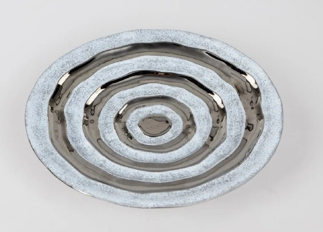 formano Deko-Teller 25cm Stone, Silber, Keramik in Stein-Optik gefertigt 766151 - Bild 1 von 1