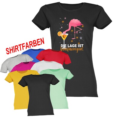 Aperol Besäufniserregend, Flammingo Malle, Damen T-Shirt, Sprücheshirt, Girly