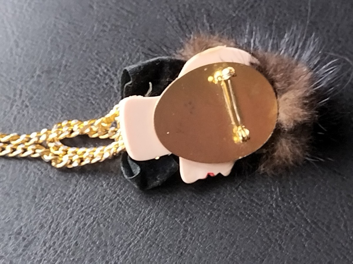 Broche Vintage Visage Femme Belle Époque - Multicolore - Occasion