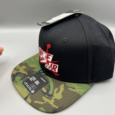 Air Jordan Pro Hat Men Black Red Camouflage Jumpman Nike Air Snap