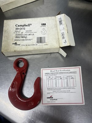 Campbell Chain 564-0415 Hook 3500 Lb Limit For System 8 Alloy Chain Made In USA