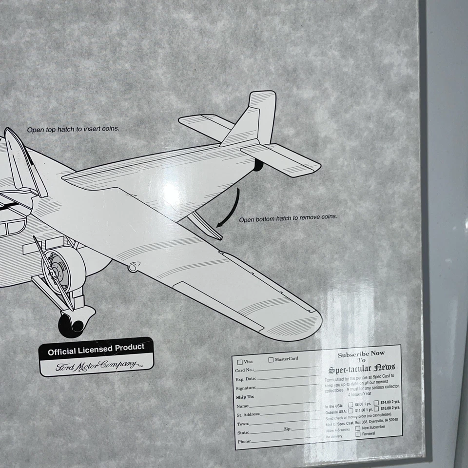 Banco de Aviones Ford 5-AT Tri-Motor Edición Limitada Coleccionable Metal Fundido Nuevo Foto 3 de 4