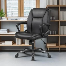 Home Office Chair Ergonomic Desk Chair PU Leather Task Chair Executive Rolling