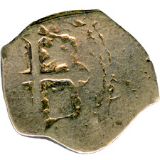 ☆ MAZORCA DE PLATA PIRATA ☆ MAZORCA DE PLATA HISPANA • FELIPE REAL COLONIAL ☆ POTOSÍ ☆ D0106
