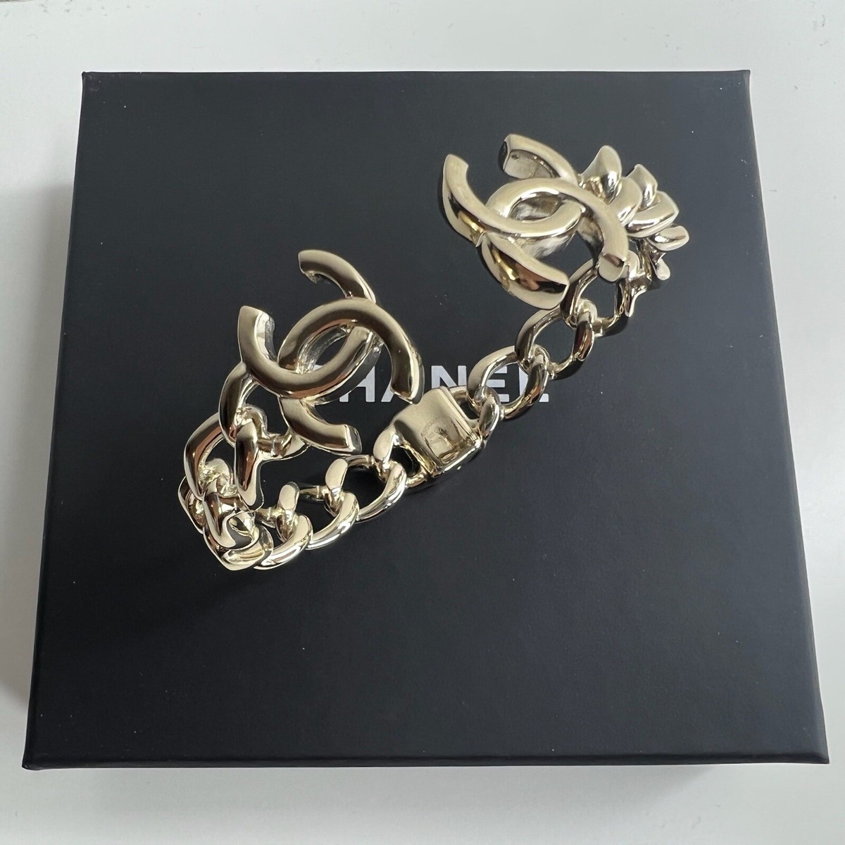 NWT 22C Chanel Classic CC Logo Gold Cuff Bracelet | eBay NWT 22C Chanel Classic CC Logo Gold Cuff Bracelet | eBay