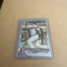 2018 Bowman Draft 1st Kole Cottam light blue Refractor / Boston Red Sox