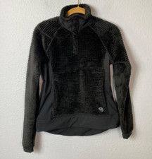 Mountain Hardwear Monkey Fleece Pullover XS Black Snap Outdoor Hiking Skiing