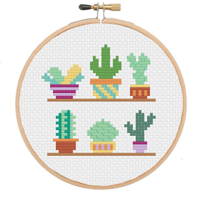 Kakteen und Sukkulenten Kreuzstich-Set von Meloca Designs