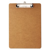 Universal Hardboard Clipboard 1/2 Capacity Holds 8 1/2w X 12h Brown 6/pack on sale Universal Hardboard Clipboard 1/2 Capacity Holds 8 1/2w X 12h Brown 6/pack on sale