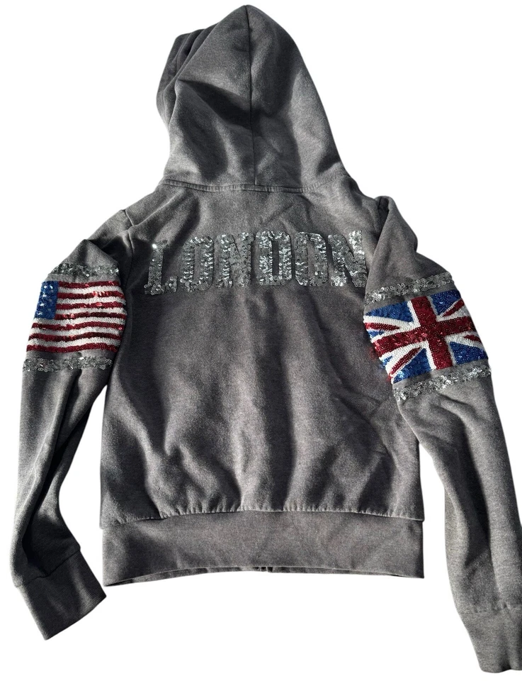 Edición Limitada Victoria's Secret Rosa Londres Desfile de Moda Cremallera Sudadera con Capucha XS BLING Foto 2 de 4