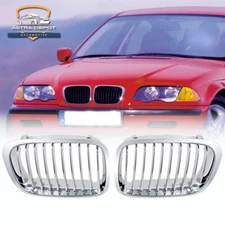 For 1998-2001 1999 BMW E46 Sedan 328i 325i 330i Front Kidney Grill Grille Chrome