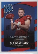 2017 Panini Donruss Rated Rookie Press Proof Red CJ Beathard #320 0y59