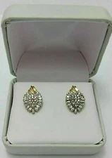 2.10Ct Lab Created Diamond Cluster Stud Earrings 14K Two-Tone Gold Finish