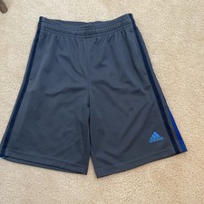 Adidas Boy  s - SZ Medium -Grey Blue Pocketed Athletic Shorts
