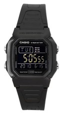 Casio Digital Black Dual Time Resin Strap Quartz W-800H-1BV 100M Men's Watch