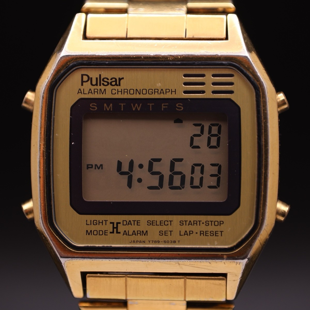 1980s Vintage Pulsar Alarm Chronograph Digital Watch Quartz