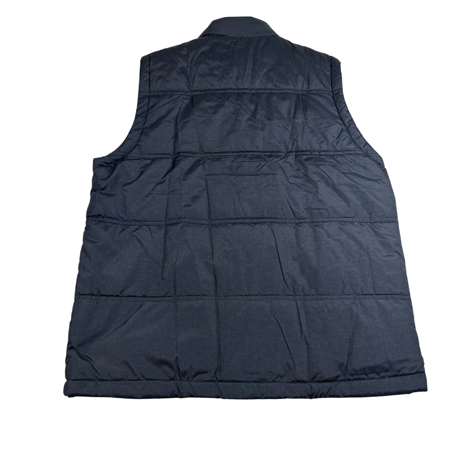 Weatherproof Vintage Mens Puffer Vest Navy Blue Quilted Flannel Lined Large NEW image 2