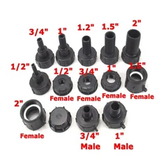 IBC Storage Tank Fitting BSP Thread 1/2" 3/4" 1" 1.5" 2" Hose Adapter Outlet Cap