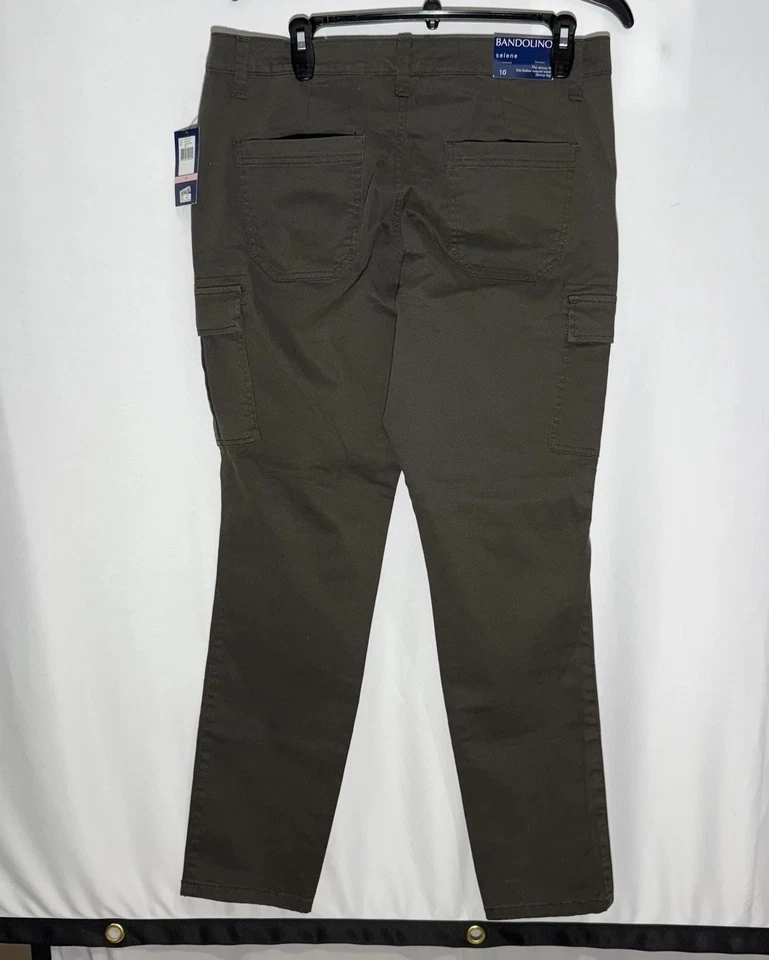 Pantalones elásticos estilo cargo Bandolino Selene para mujer - talla 10 marrón verde oliva Foto 2 de 4