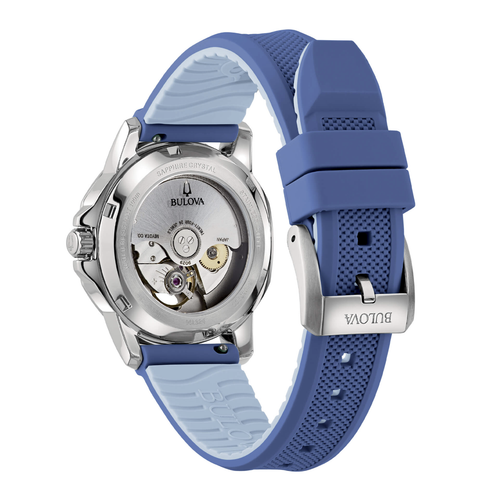 Bulova Orologio Marine Star Lady Automatic Mother of Pearl Blue 96L324 - Picture 2 of 3