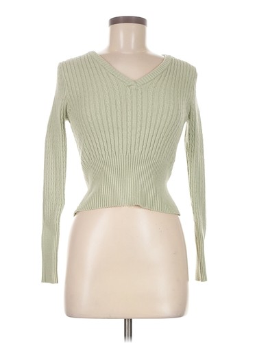 Hooked Up Women Green Pullover Sweater M