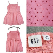 Gap Dress Pink Eyelet Mini Sleeveless Square Neck Women’s Size XL New Stretch