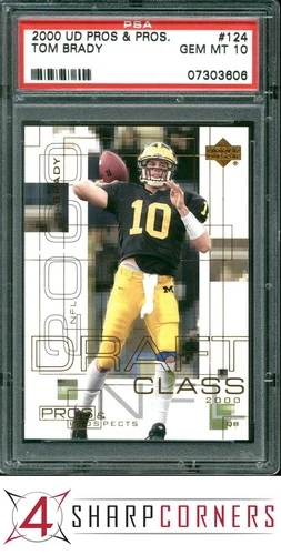 2000 UD PROS & PROSPECTS #124 TOM BRADY RC ROOKIE #'D/1000 4SC ELITE PSA 10