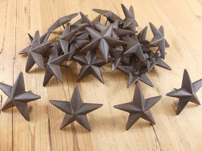 10 Star Nails Large 3 1/2'' Inch Rustic Tacks Rustic Western Clavo Flag Cast Iron